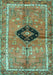 Machine Washable Persian Turquoise Traditional Area Rugs, wshtr2963turq