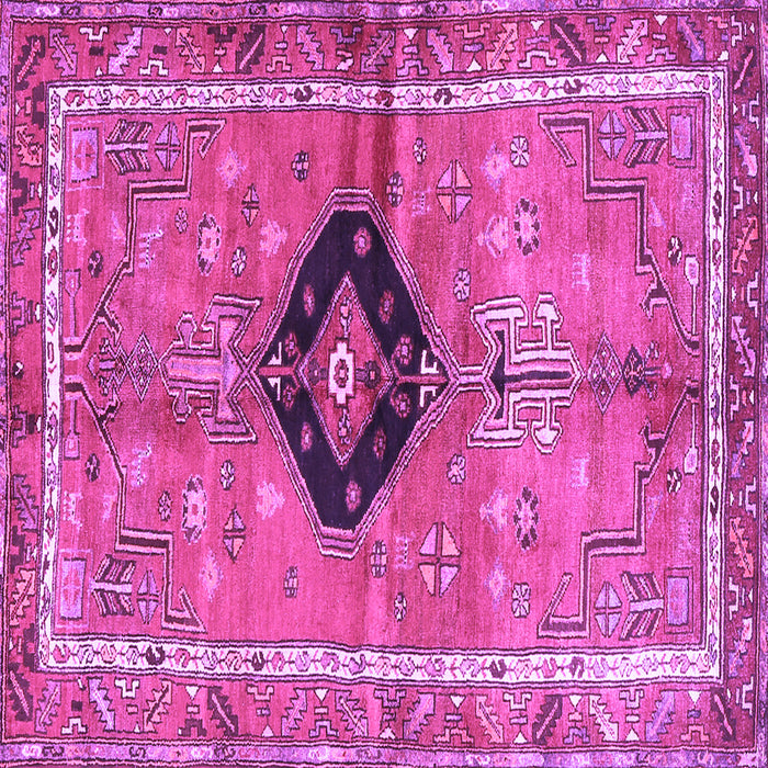 Square Machine Washable Persian Purple Traditional Area Rugs, wshtr2963pur