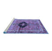 Sideview of Machine Washable Persian Blue Traditional Rug, wshtr2963blu