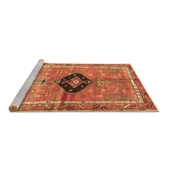 Sideview of Machine Washable Persian Brown Traditional Rug, wshtr2963brn
