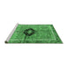 Sideview of Machine Washable Persian Emerald Green Traditional Area Rugs, wshtr2963emgrn