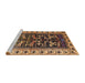 Sideview of Machine Washable Traditional Bakers Brown Rug, wshtr2964