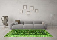 Machine Washable Persian Green Traditional Rug, wshtr2964grn