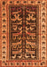 Serging Thickness of Machine Washable Persian Orange Traditional Area Rugs, wshtr2964org