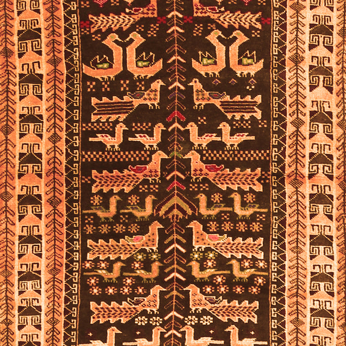 Serging Thickness of Machine Washable Persian Orange Traditional Area Rugs, wshtr2964org