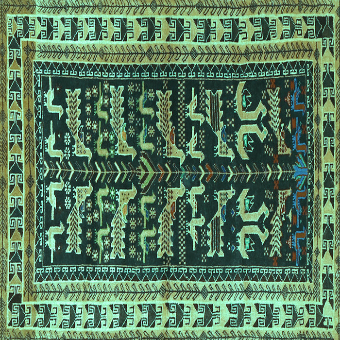 Square Persian Turquoise Traditional Rug, tr2964turq