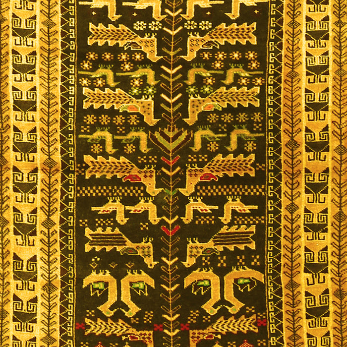 Machine Washable Persian Yellow Traditional Rug, wshtr2964yw