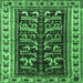 Square Machine Washable Persian Emerald Green Traditional Area Rugs, wshtr2964emgrn