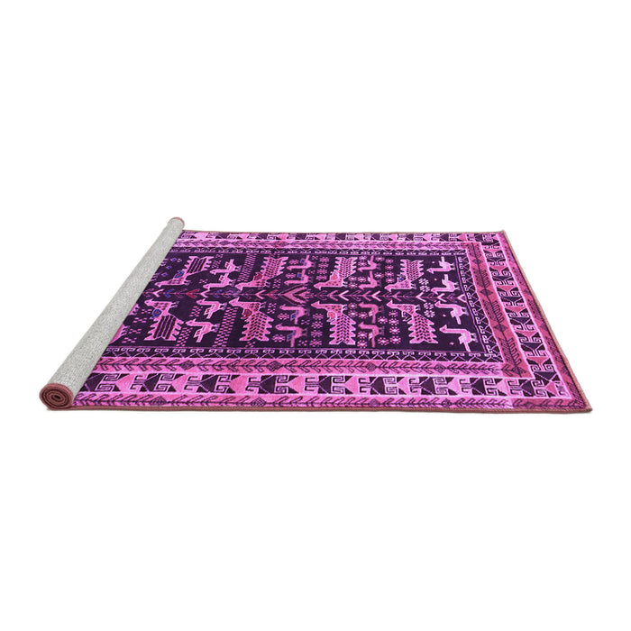 Sideview of Machine Washable Persian Purple Traditional Area Rugs, wshtr2964pur