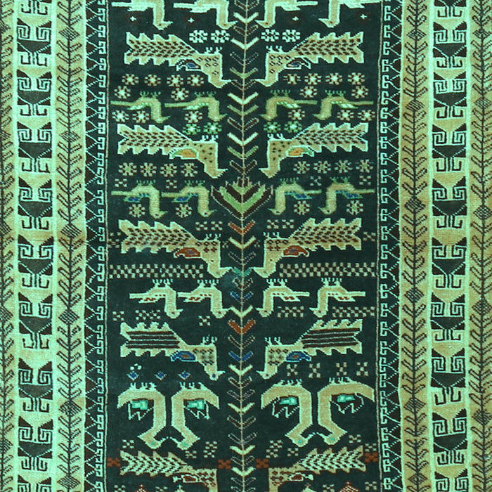 Machine Washable Persian Turquoise Traditional Area Rugs, wshtr2964turq