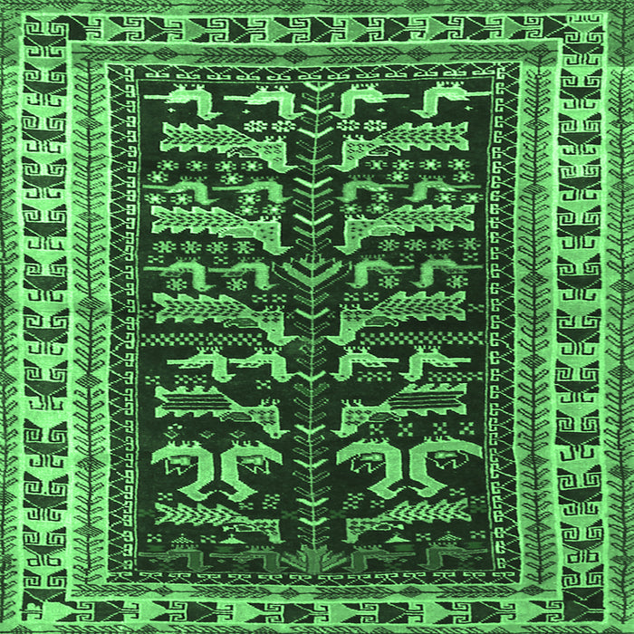 Square Persian Emerald Green Traditional Rug, tr2964emgrn