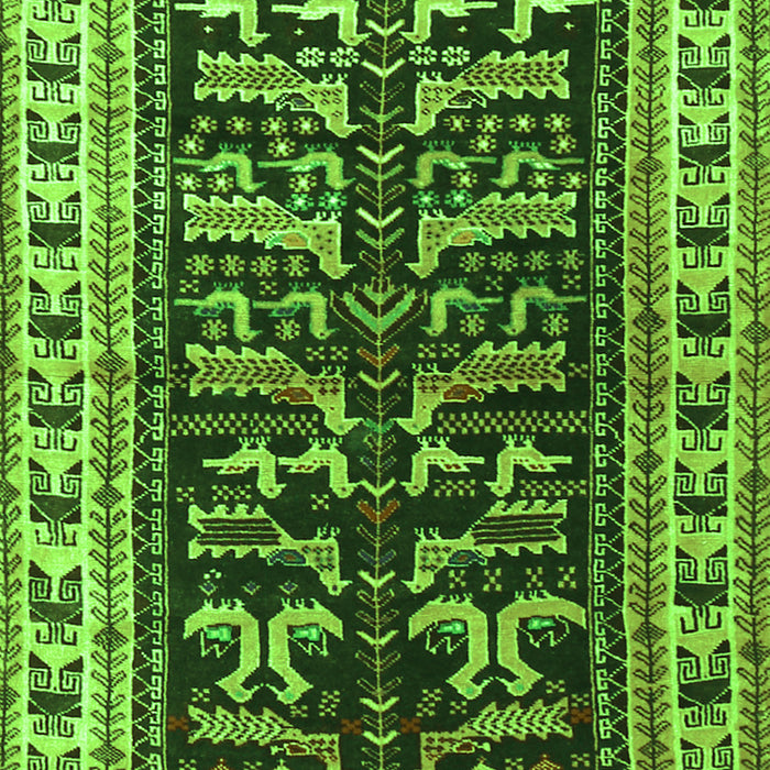Serging Thickness of Machine Washable Persian Green Traditional Area Rugs, wshtr2964grn