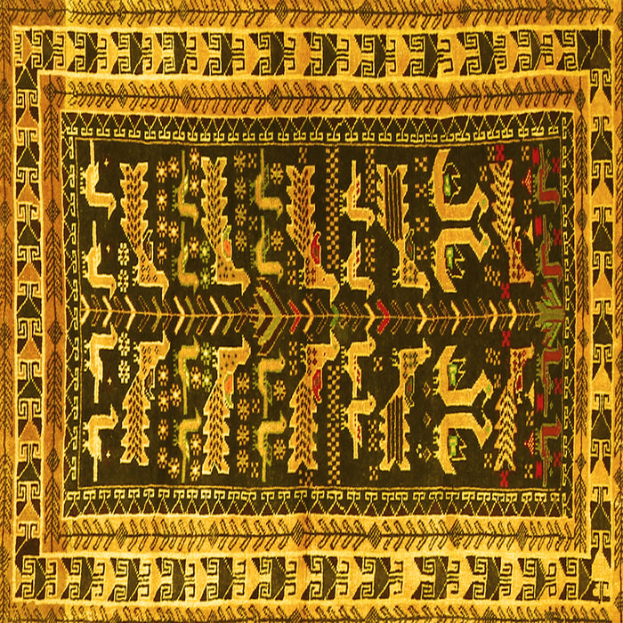 Square Machine Washable Persian Yellow Traditional Rug, wshtr2964yw