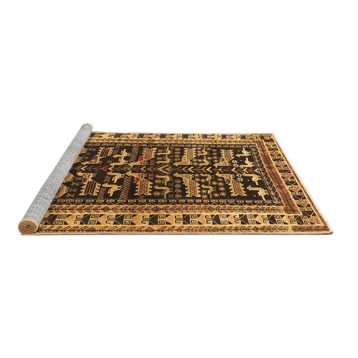 Sideview of Machine Washable Persian Brown Traditional Rug, wshtr2964brn