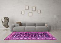 Machine Washable Persian Purple Traditional Rug, wshtr2964pur