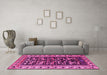 Machine Washable Persian Pink Traditional Rug in a Living Room, wshtr2964pnk