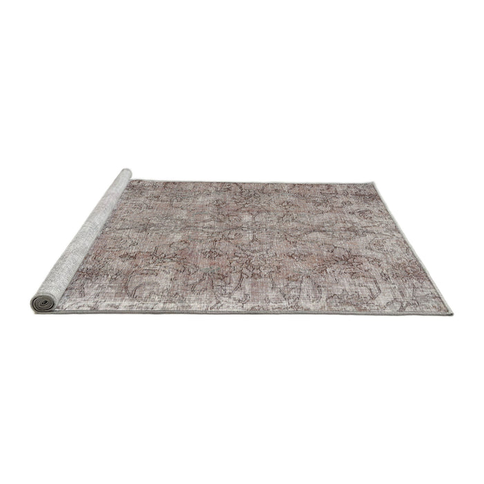 Sideview of Machine Washable Traditional Rose Dust Purple Rug, wshtr2965
