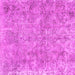 Square Machine Washable Persian Pink Traditional Rug, wshtr2965pnk