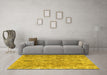 Machine Washable Persian Yellow Traditional Rug in a Living Room, wshtr2965yw