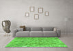 Machine Washable Persian Green Traditional Area Rugs in a Living Room,, wshtr2965grn