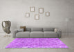 Machine Washable Persian Purple Traditional Area Rugs in a Living Room, wshtr2965pur