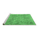 Sideview of Machine Washable Persian Emerald Green Traditional Area Rugs, wshtr2965emgrn