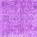 Square Machine Washable Persian Purple Traditional Area Rugs, wshtr2965pur
