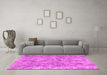 Machine Washable Persian Pink Traditional Rug in a Living Room, wshtr2965pnk