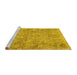 Sideview of Machine Washable Persian Yellow Traditional Rug, wshtr2965yw