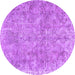 Round Persian Purple Traditional Rug, tr2965pur