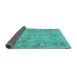 Sideview of Persian Turquoise Traditional Rug, tr2965turq