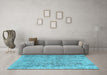 Machine Washable Persian Light Blue Traditional Rug in a Living Room, wshtr2965lblu