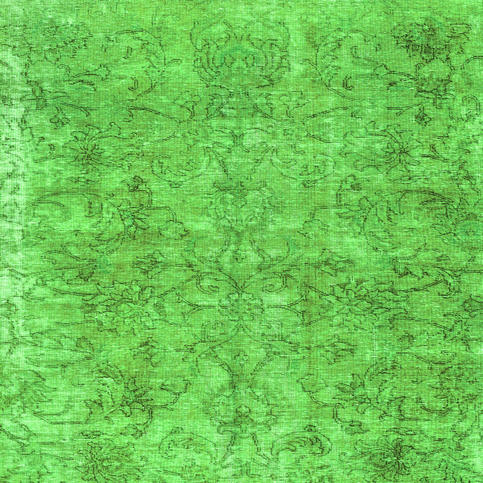 Round Machine Washable Persian Green Traditional Area Rugs, wshtr2965grn