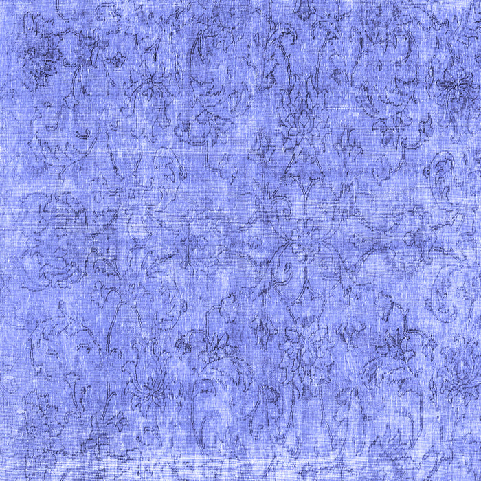 Square Machine Washable Persian Blue Traditional Rug, wshtr2965blu