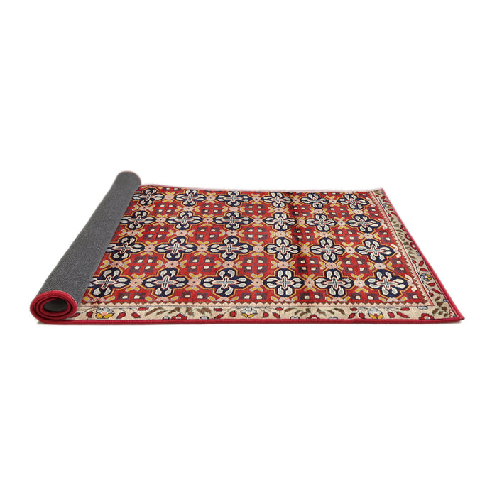 Sideview of Traditional Fire Brick Red Persian Rug, tr2966