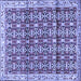 Square Persian Blue Traditional Rug, tr2966blu