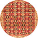 Machine Washable Persian Orange Traditional Area Rugs, wshtr2966org