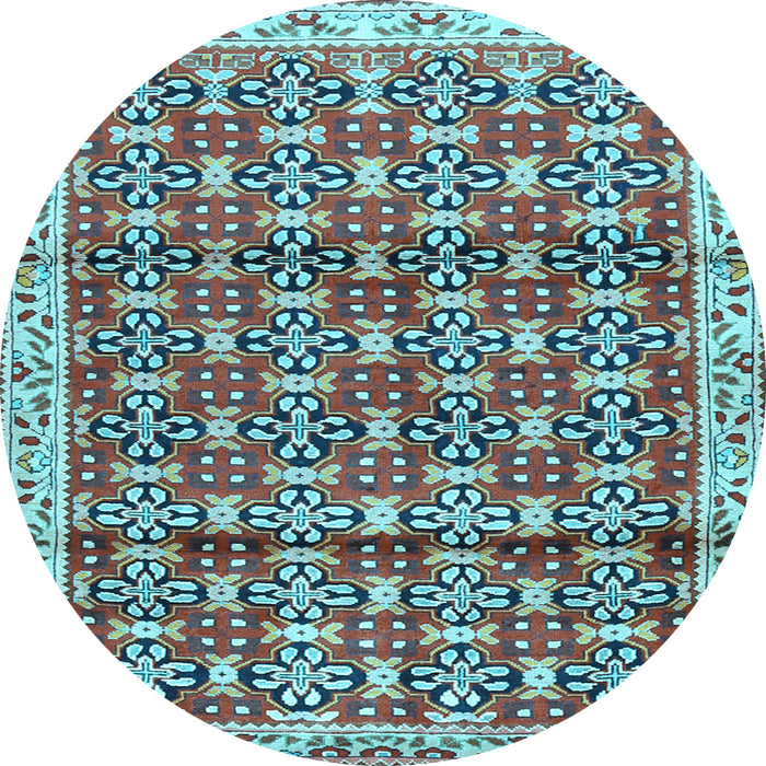 Round Persian Light Blue Traditional Rug, tr2966lblu