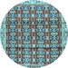 Round Persian Light Blue Traditional Rug, tr2966lblu