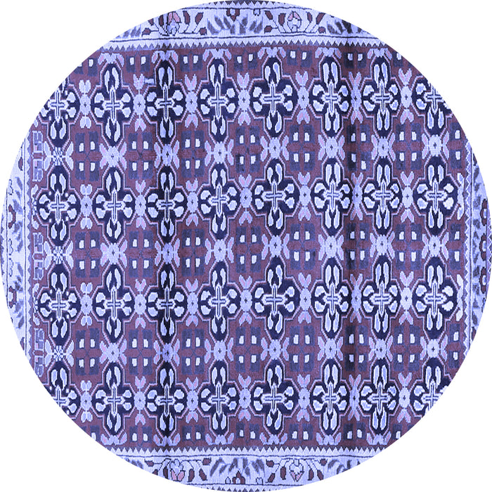 Round Persian Blue Traditional Rug, tr2966blu
