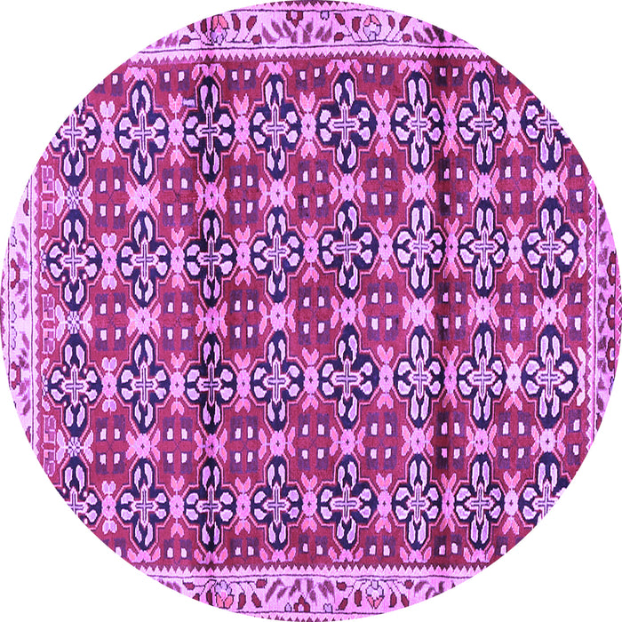 Round Machine Washable Persian Purple Traditional Area Rugs, wshtr2966pur