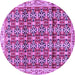 Round Machine Washable Persian Purple Traditional Area Rugs, wshtr2966pur