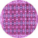 Round Persian Purple Traditional Rug, tr2966pur