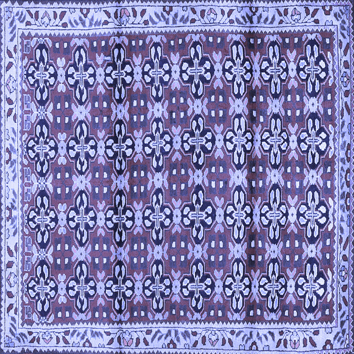 Square Machine Washable Persian Blue Traditional Rug, wshtr2966blu
