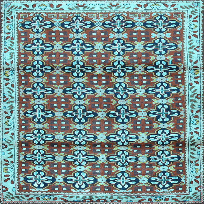 Square Machine Washable Persian Light Blue Traditional Rug, wshtr2966lblu