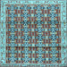 Square Machine Washable Persian Light Blue Traditional Rug, wshtr2966lblu