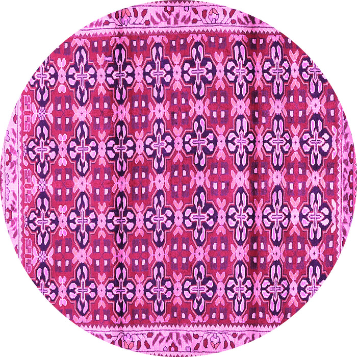 Round Persian Pink Traditional Rug, tr2966pnk