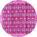 Round Persian Pink Traditional Rug, tr2966pnk