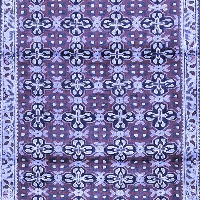 Machine Washable Persian Blue Traditional Rug, wshtr2966blu