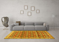 Machine Washable Persian Yellow Traditional Rug, wshtr2966yw